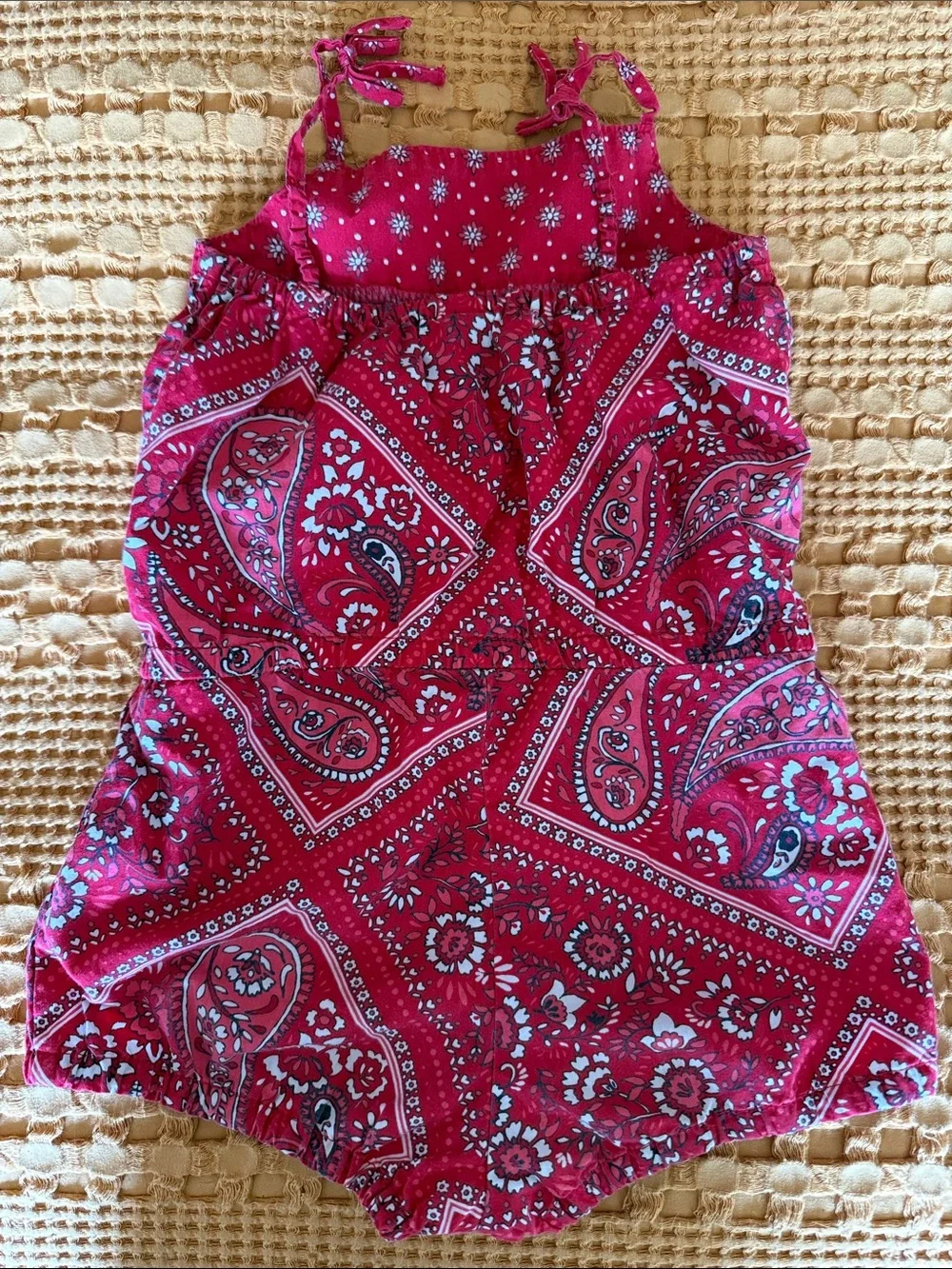 GAP Girls Pink Bandana Print Sleeveless Romper